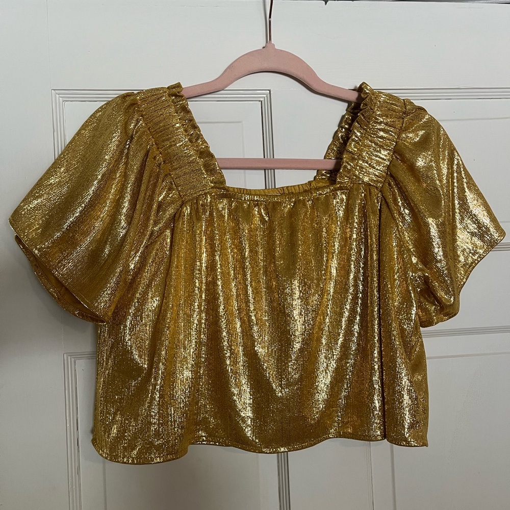 QUEEN OF SPARKLES Gold shimmery top